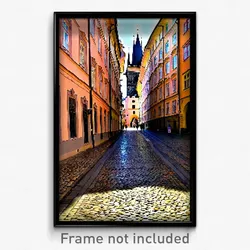 Pixel Art Poster - Narrow Prague (8 Bit Psychedelic Trippy Video Game Print)