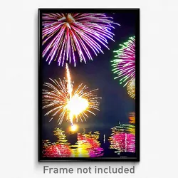 Pixel Art Poster - Creative Fireworks (8 Bit Psychedelic Video Game Print)
