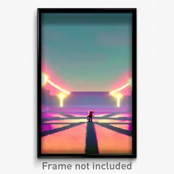 Pixel Art Poster - Sweet Arena (8 Bit Psychedelic Trippy Weird Video Game Print)