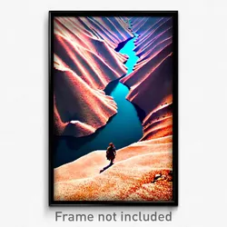 Pixel Art Poster - Swirly Gorge (8 Bit Psychedelic Trippy Video Game Print)