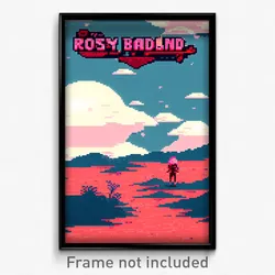 Pixel Art Poster - Rosy Badland (8 Bit Psychedelic Trippy Video Game Print)