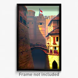 Pixel Art Poster - Narrow Fort (8 Bit Psychedelic Trippy Weird Video Game Print)