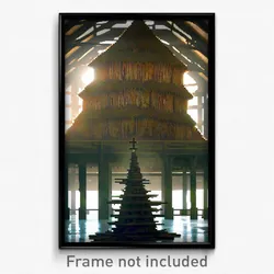 Pixel Art Poster - Monstrous Granary (8 Bit Psychedelic Trippy Video Game Print)