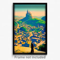 Pixel Art Poster - Thoughtful Town (8 Bit Psychedelic Trippy Video Game Print)