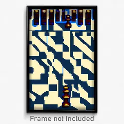 Pixel Art Poster - Standard Chess Board (8 Bit Psychedelic Video Game Print)