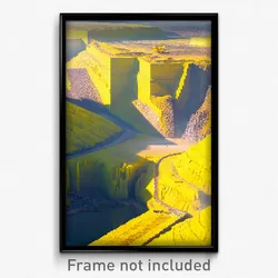 Pixel Art Poster - Yellow Quarry (8 Bit Psychedelic Trippy Video Game Print)