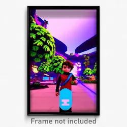 Pixel Art Poster - Attractive Video Game (8 Bit Psychedelic Video Game Print)
