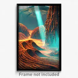 Pixel Art Poster - Webbed Earthworks (8 Bit Psychedelic Trippy Video Game Print)