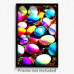 Pixel Art Poster - Whopping Easter Eggs (8 Bit Psychedelic Video Game Print)