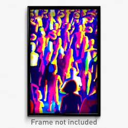 Pixel Art Poster - Crowded Body (8 Bit Psychedelic Trippy Video Game Print)