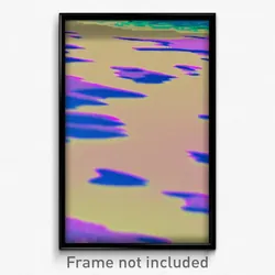 Pixel Art Poster - Glitchy Beach (8 Bit Psychedelic Trippy Video Game Print)