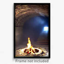 Pixel Art Poster - Underground Hearth (8 Bit Psychedelic Video Game Print)