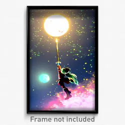 Pixel Art Poster - Shady Moon Battle (8 Bit Psychedelic Trippy Video Game Print)