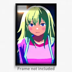 Pixel Art Poster - Unkempt Anime (8 Bit Psychedelic Trippy Video Game Print)