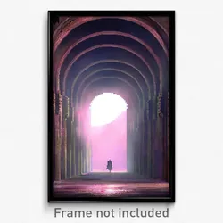 Pixel Art Poster - Creepy Aquaduct (8 Bit Psychedelic Trippy Video Game Print)