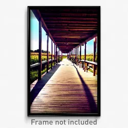Pixel Art Poster - Rural Boardwalk (8 Bit Psychedelic Trippy Video Game Print)