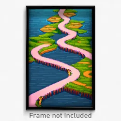 Pixel Art Poster - Quirky Causeway (8 Bit Psychedelic Trippy Video Game Print)