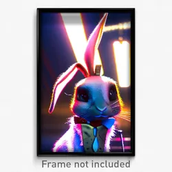 Pixel Art Poster - Stylish Rabbit (8 Bit Psychedelic Trippy Video Game Print)