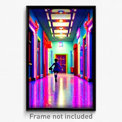 Pixel Art Poster - Cute Hall (8 Bit Psychedelic Trippy Weird Video Game Print)