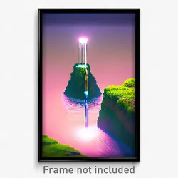 Pixel Art Poster - Fluid Ditch (8 Bit Psychedelic Trippy Weird Video Game Print)