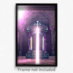 Pixel Art Poster - Shifty Tomb (8 Bit Psychedelic Trippy Weird Video Game Print)