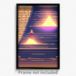 Pixel Art Poster - Original Ziggurat (8 Bit Psychedelic Trippy Video Game Print)