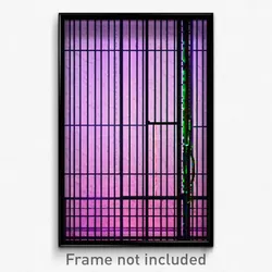 Pixel Art Poster - Digital Wire Frame Berth (8 Bit Psychedelic Video Game Print)