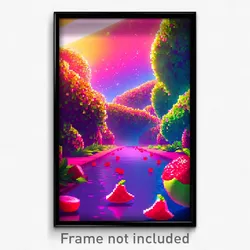 Pixel Art Poster - Fruity Delta (8 Bit Psychedelic Trippy Video Game Print)