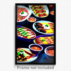 Pixel Art Poster - Vivid Enchiladas (8 Bit Psychedelic Trippy Video Game Print)