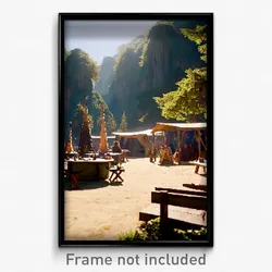 Pixel Art Poster - Esteemed Encampment (8 Bit Psychedelic Video Game Print)