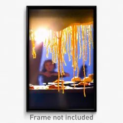 Pixel Art Poster - Sunny Spaghetti (8 Bit Psychedelic Trippy Video Game Print)