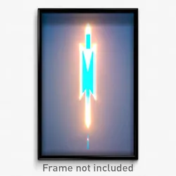 Pixel Art Poster - Light Blue Arrowslit (8 Bit Psychedelic Video Game Print)