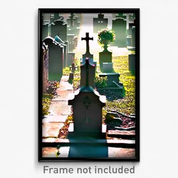 Pixel Art Poster - Imaginative Graveyard (8 Bit Psychedelic Video Game Print)
