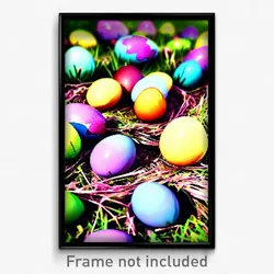 Pixel Art Poster - Immaculate Easter Eggs (8 Bit Psychedelic Video Game Print)