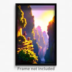 Pixel Art Poster - Rural Chasm (8 Bit Psychedelic Trippy Weird Video Game Print)