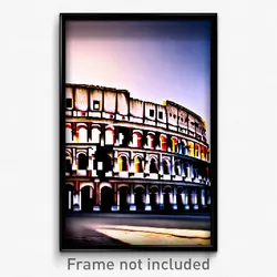 Pixel Art Poster - Lonely Colosseum (8 Bit Psychedelic Trippy Video Game Print)