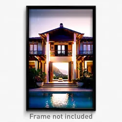 Pixel Art Poster - Striking Villa (8 Bit Psychedelic Trippy Video Game Print)