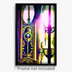 Pixel Art Poster - Fancy Cataract (8 Bit Psychedelic Trippy Video Game Print)