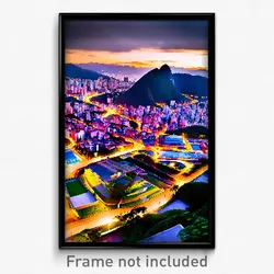 Pixel Art Poster - Infamous Brazilian City (8 Bit Psychedelic Video Game Print)