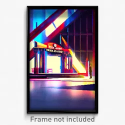 Pixel Art Poster - Brisk Academy (8 Bit Psychedelic Trippy Video Game Print)