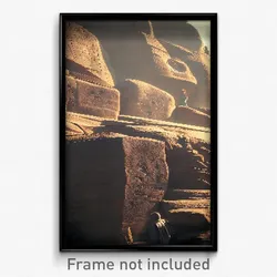 Pixel Art Poster - Dreary Petroglyphs (8 Bit Psychedelic Video Game Print)