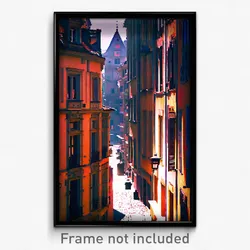 Pixel Art Poster - Sharp European City (8 Bit Psychedelic Video Game Print)