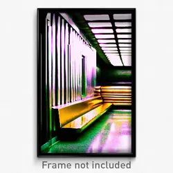 Pixel Art Poster - Shiny Dugout (8 Bit Psychedelic Trippy Video Game Print)