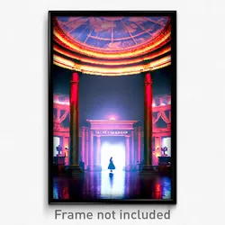 Pixel Art Poster - Secret Landmark (8 Bit Psychedelic Trippy Video Game Print)