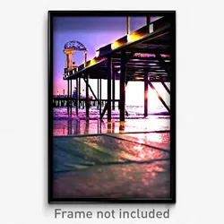 Pixel Art Poster - Quaint Pier (8 Bit Psychedelic Trippy Weird Video Game Print)
