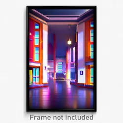 Pixel Art Poster - Nifty Barracks (8 Bit Psychedelic Trippy Video Game Print)