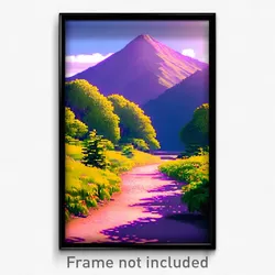 Pixel Art Poster - Normal Mountain (8 Bit Psychedelic Trippy Video Game Print)