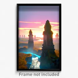 Pixel Art Poster - Ancient Moor (8 Bit Psychedelic Trippy Video Game Print)