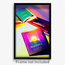 Pixel Art Poster - Beautiful Book (8 Bit Psychedelic Trippy Video Game Print)