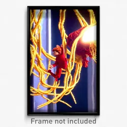 Pixel Art Poster - Advanced Spaghetti (8 Bit Psychedelic Video Game Print)
